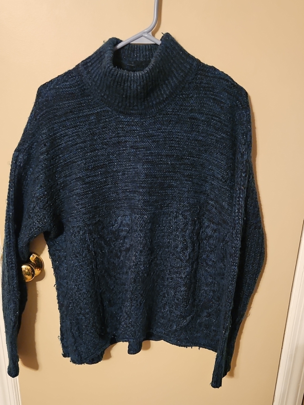 Simply Vera Vera Wang Dark Green Cable Turtleneck Sweater